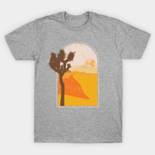 Joshua Tree Desert Minimalist Landscape Illustration T-Shirt